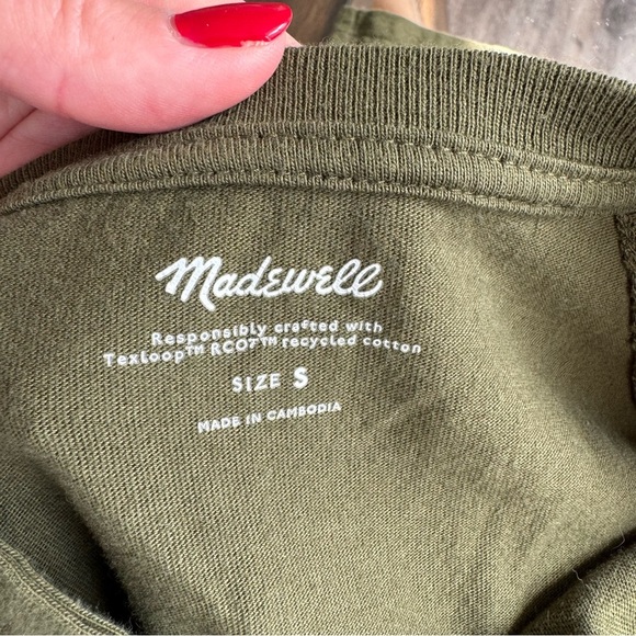 Madewell (Re)sourced Cotton Henley Relaxed Tee - Olive - Picture 10 of 10